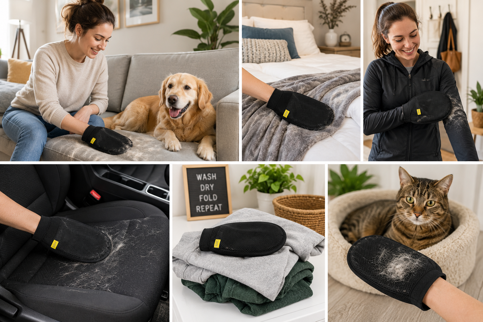 Pet Hair Remover Glove for Sofas, Clothes & Car Seats image 9
