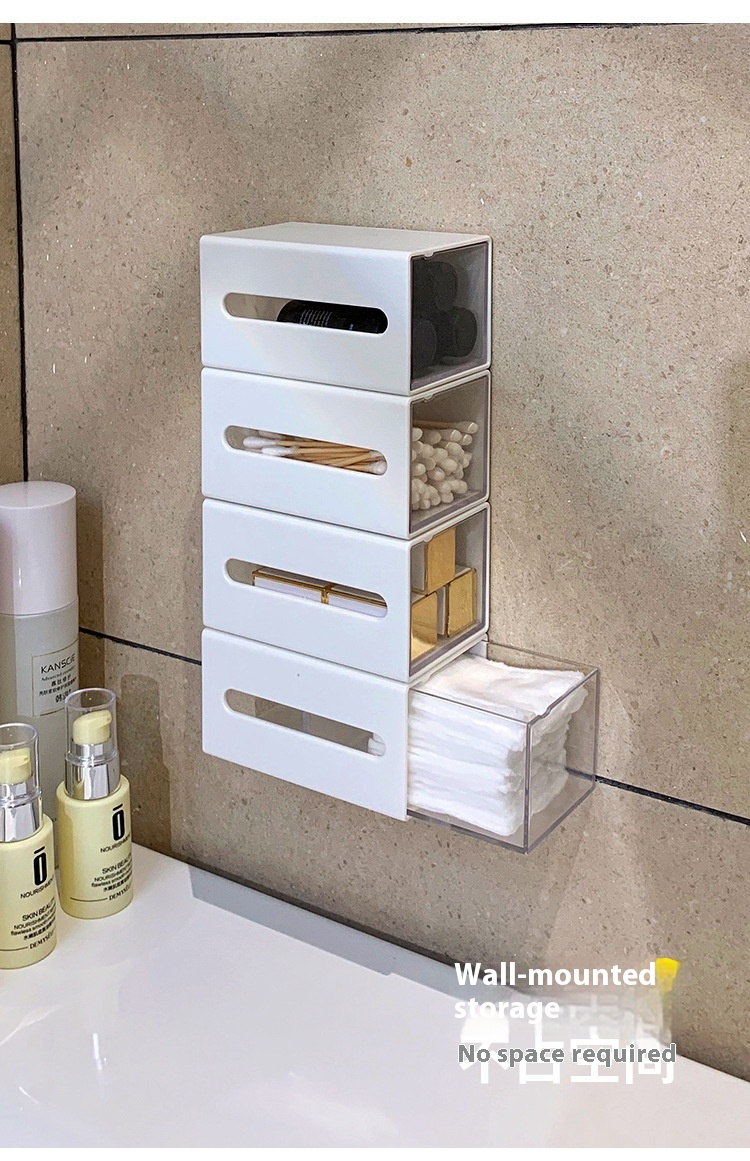 Wall Mounted Cotton Swab & Pad Storage Drawer image 8